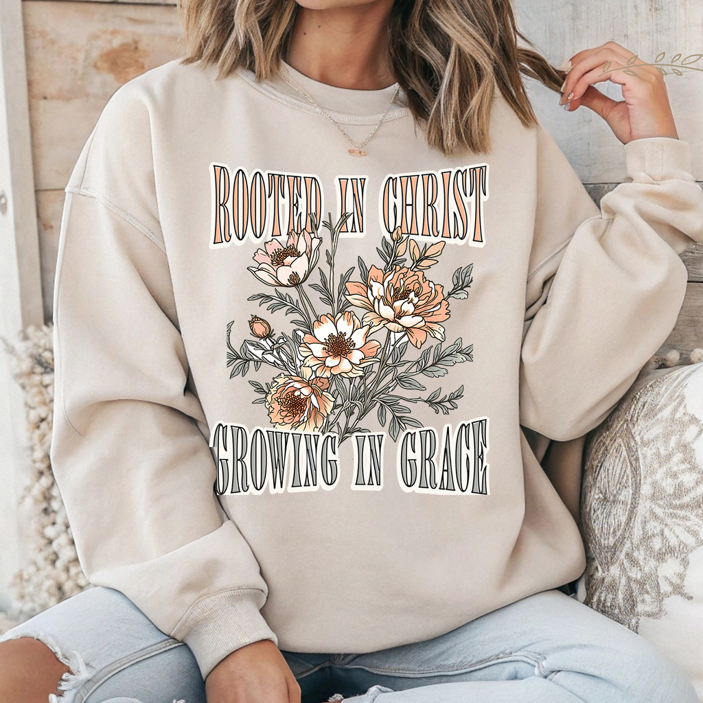 Rooted in Christ Tshirt - Long Sleeve - Crewneck - Hoodie