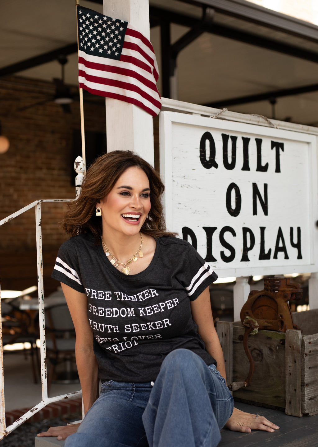 Free Thinker Freedom Keeper Truth Seeker Jesus Lover Patriot | Enza 14579 T-shirt | Teacher Shirt | Stylish Trendy Apparel