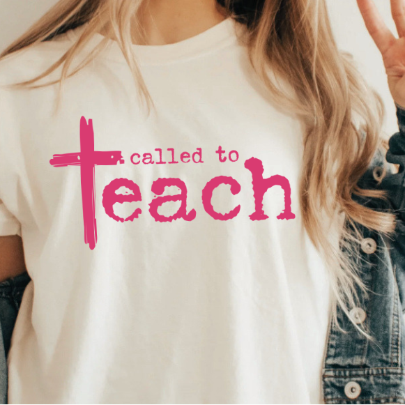 Called To Teach Cross | 100% Cotton Tshirt | Christian teacher Shirt | Stylish Trendy Apparel nn
