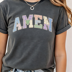 Amen faux quilted shirt | 100% Cotton Tshirt | Trendy patchwork Shirt | Stylish Trendy Apparel nn