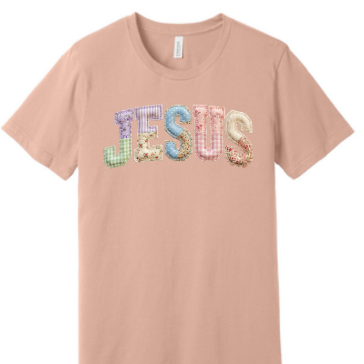 Jesus faux quilted shirt | 100% Cotton Tshirt | Trendy patchwork Shirt | Stylish Trendy Apparel nn