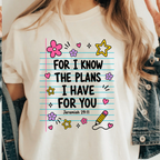 For I know the Plans I have for you | 100% Cotton Tshirt | Christian Shirt | Stylish Trendy Apparel nn
